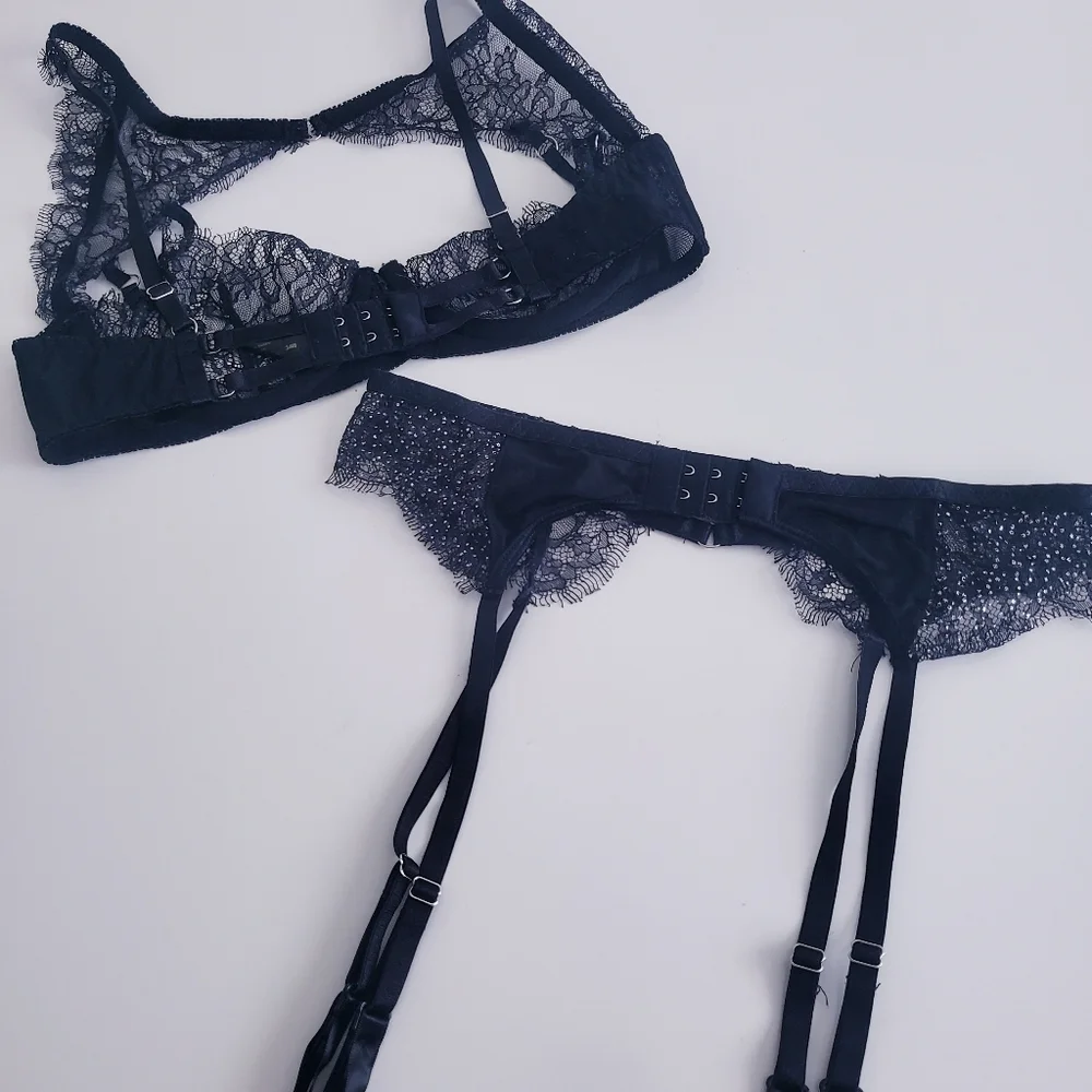 Love You Sexy Lace Bra Garter Set